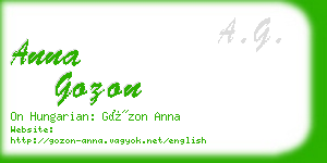 anna gozon business card